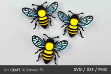Load image into Gallery viewer, 3D Bee SVG