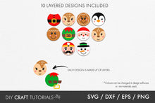 Load image into Gallery viewer, Christmas Round Sign SVG