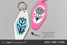 Load image into Gallery viewer, Floral Motel Keychain SVG
