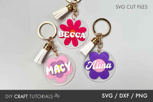 Load image into Gallery viewer, Groovy Flower Keychain SVG