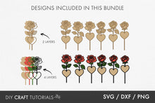 Load image into Gallery viewer, Long Stem Roses SVG