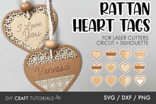 Load image into Gallery viewer, Rattan Heart Gift Tags