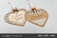 Load image into Gallery viewer, Rattan Heart Gift Tags