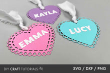 Load image into Gallery viewer, Scalloped Heart Tags