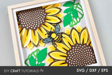 Load image into Gallery viewer, Sunflower Shadow Box Template