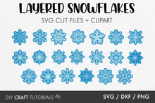 Load image into Gallery viewer, Layered Snowflakes SVG