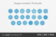 Load image into Gallery viewer, Layered Snowflakes SVG