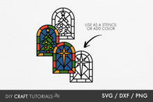 Load image into Gallery viewer, Christmas Stained Glass Arch SVG