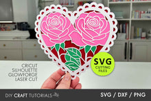 Load image into Gallery viewer, Layered Rose Heart SVG