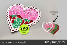 Load image into Gallery viewer, Layered Rose Heart SVG