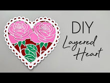 Load and play video in Gallery viewer, Layered Rose Heart SVG