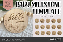 Load image into Gallery viewer, Floral Baby Milestone SVG
