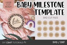 Load image into Gallery viewer, Rattan Boho Baby Milestone SVG