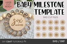 Load image into Gallery viewer, Rattan Flower Baby Milestone SVG