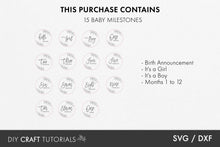 Load image into Gallery viewer, Leaf Baby Milestone SVG