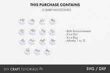 Load image into Gallery viewer, Floral Baby Milestone SVG