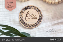 Load image into Gallery viewer, Rattan Boho Baby Milestone SVG