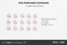 Load image into Gallery viewer, Celestial Moon and Star Baby Milestone SVG