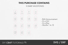 Load image into Gallery viewer, Oval Baby Milestone SVG