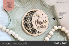 Load image into Gallery viewer, Celestial Moon and Star Baby Milestone SVG