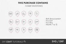 Load image into Gallery viewer, Balloon Baby Milestone SVG