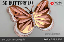 Load image into Gallery viewer, 3D Butterfly SVG Template 3