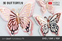 Load image into Gallery viewer, 3D Butterfly SVG Template 1