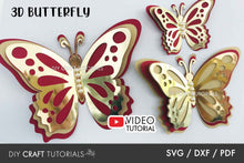 Load image into Gallery viewer, 3D Butterfly SVG Template 5