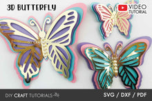 Load image into Gallery viewer, 3D Butterfly SVG Template 2
