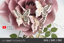 Load image into Gallery viewer, 3D Butterfly SVG Template 1