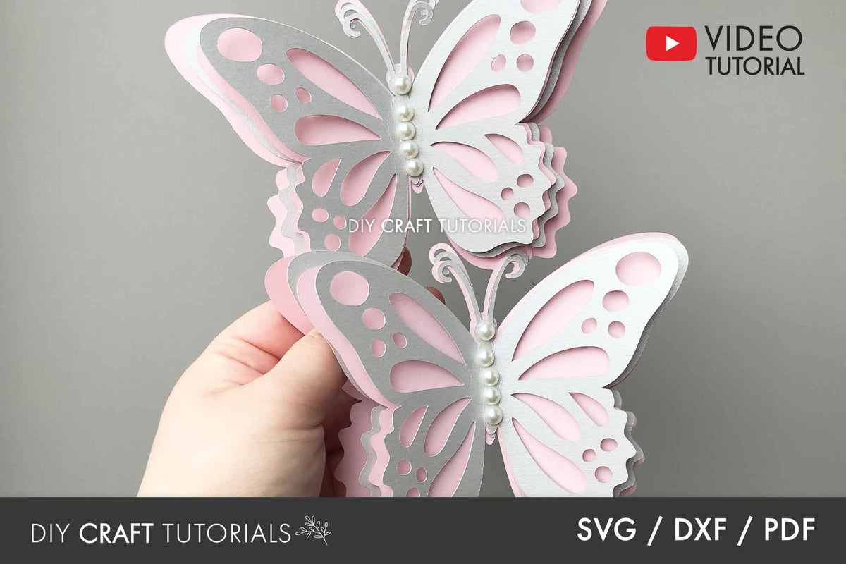 3D Butterfly SVG Template 5 – DIY Craft Tutorials