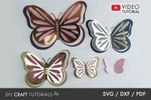 Load image into Gallery viewer, 3D Butterfly SVG Template 3