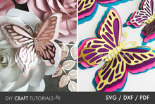 Load image into Gallery viewer, 3D Butterfly SVG Template 1