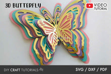 Load image into Gallery viewer, 3D Butterfly SVG Template 2