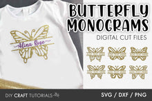 Load image into Gallery viewer, Butterfly Monogram SVG