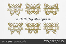 Load image into Gallery viewer, Butterfly Monogram SVG