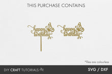 Load image into Gallery viewer, Butterfly Birthday Cake Topper SVG - 5
