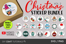 Load image into Gallery viewer, Printable Christmas Stickers - Vol 2