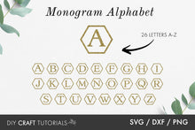 Load image into Gallery viewer, Hexagon Monogram SVG - Alphabet Set