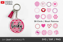Load image into Gallery viewer, Heart Keychain Pattern SVG