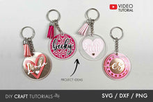 Load image into Gallery viewer, Heart Keychain Pattern SVG