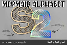 Load image into Gallery viewer, Mermaid Alphabet SVG