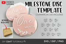 Load image into Gallery viewer, Floral Baby Milestone Disc SVG - Set 8