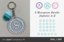 Load image into Gallery viewer, Floral Wreath Monogram SVG