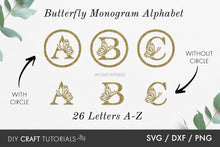 Load image into Gallery viewer, Butterfly Monogram SVG - Alphabet Set
