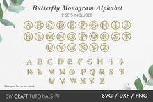 Load image into Gallery viewer, Butterfly Monogram SVG - Alphabet Set
