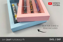 Load image into Gallery viewer, Pen Box SVG template