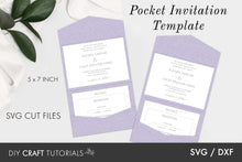 Load image into Gallery viewer, Pocket Wedding Invitation Template - Landscape