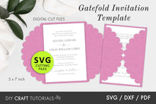 Load image into Gallery viewer, Gatefold Wedding Invitation Template - Scalloped
