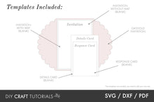 Load image into Gallery viewer, Gatefold Wedding Invitation Template - Scalloped